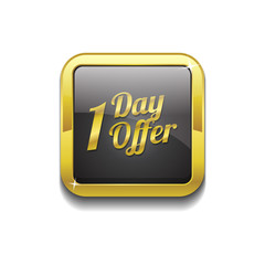 1 day Offer Gold Vector Icon Button