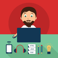 Set of freelance career