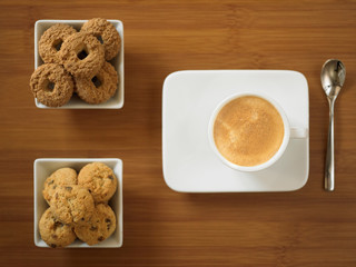 Espresso coffee with cookies