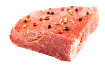 raw beef filet with spices