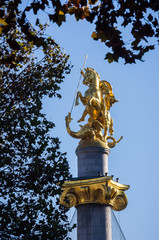 Fototapeta na wymiar St George Statue in Tbilisi, Georgia