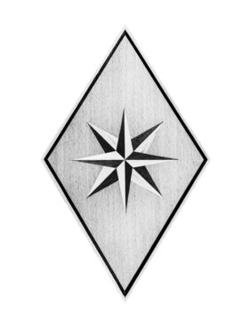 Wood Eight-pointed star in monochrome
