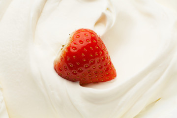 strawberry in yogurt