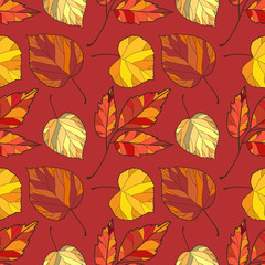 Obraz premium seamless background with autumn leaves