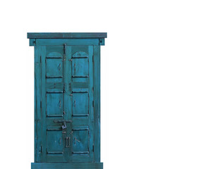 aqua door on white