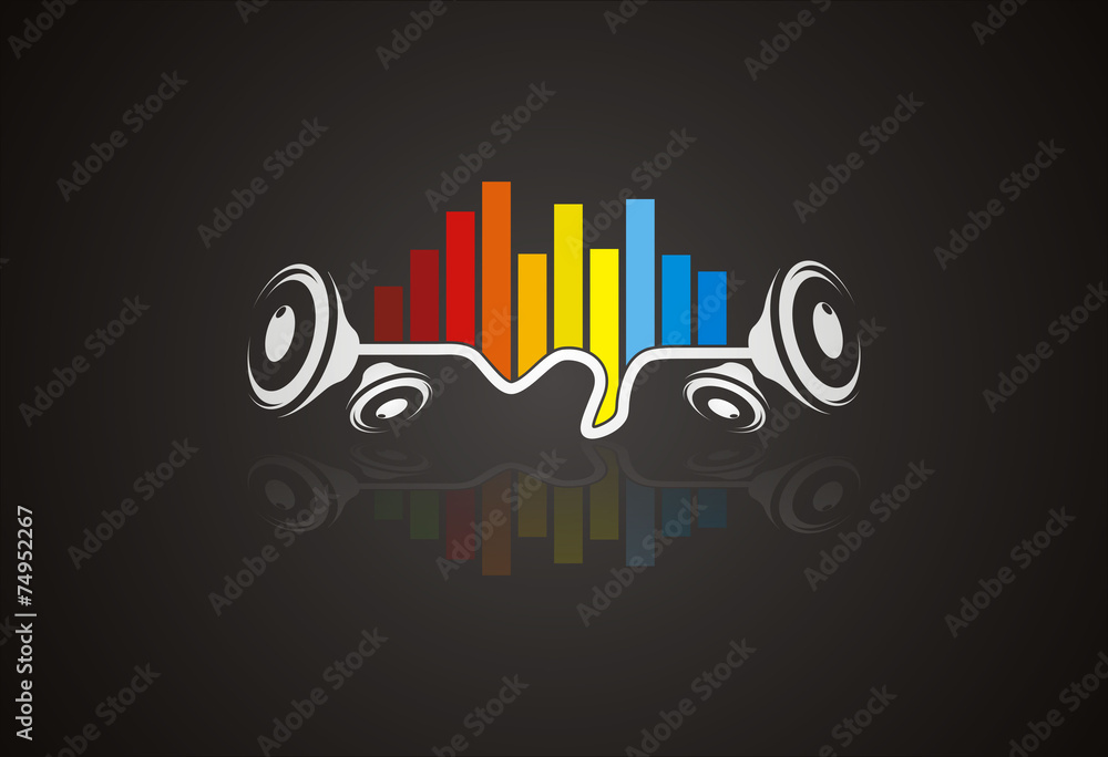 Wall mural Sound wave music logo vector