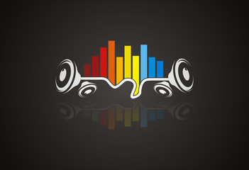 Sound wave music logo vector