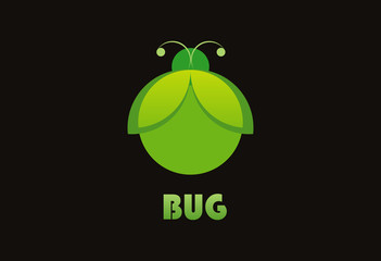 Green bug ecology logo vector