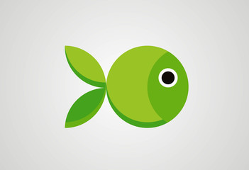 Fish in circle concept logo vector