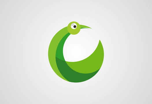 Bird circle concept logo vector