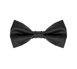 Black bow tie isolated on white background