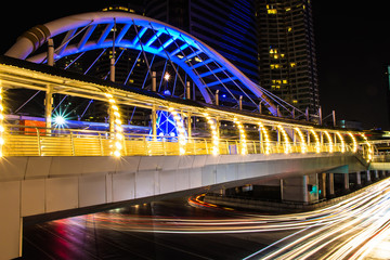 Naklejka premium BTS BRT Sky Bridge Bangkok thailand