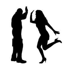 Vector silhouette of couple.