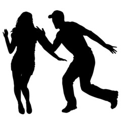 Vector silhouette of couple.