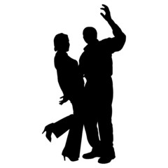 Vector silhouette of couple.