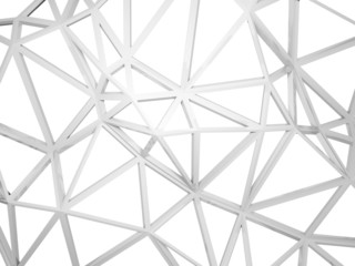 Obraz premium 3d wired construction with chaotic shape isolated on white
