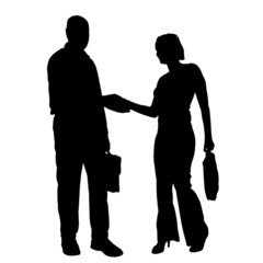 Vector silhouette of businesspeople.