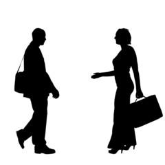 Vector silhouette of businesspeople.