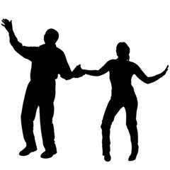 Vector silhouette of couple.