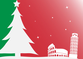Christmas background and Italy landmark
