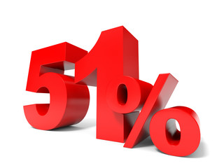 Red fifty one percent off. Discount 51%.