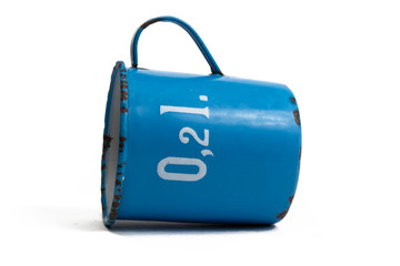 side view of a enamel measuring jug