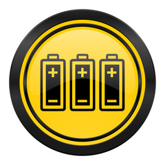 Fototapeta premium battery icon, yellow logo, power sign
