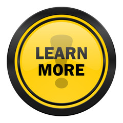 learn more icon, yellow logo,