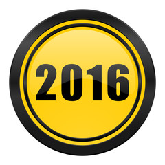 new year 2016 icon, yellow logo, new years symbol