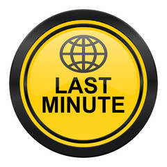last minute icon, yellow logo,