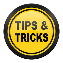 tips tricks icon, yellow logo,