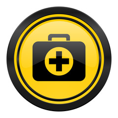 first aid icon, yellow logo, hospital icon, yellow logo,