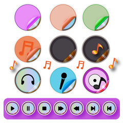 Media player buttons collection - Illustration