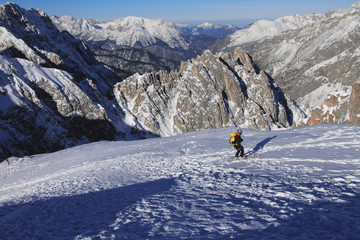Naklejka na ściany i meble Skier in mountains. Alps, Innsbruck, Austria