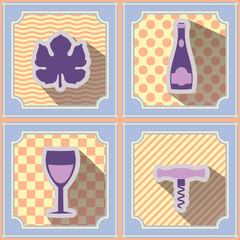 seamless background with symbols of winemaking