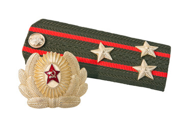 Shoulder straps colonel of soviet army and cockade
