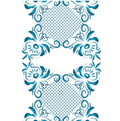 Illustration with floral ornament in blue tones.