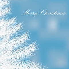 Fototapeta na wymiar Illustration of a white Christmas tree on a blue background.