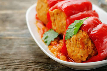 pepper stuffed with meat and rice