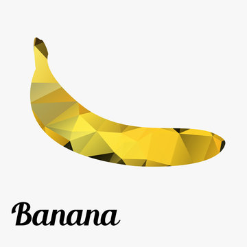fresh fruit banana colorful outline modern triangle texture