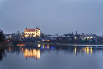 Fototapeta premium The image of Trakai lake in a night