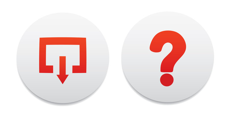 Exit and questions icons.