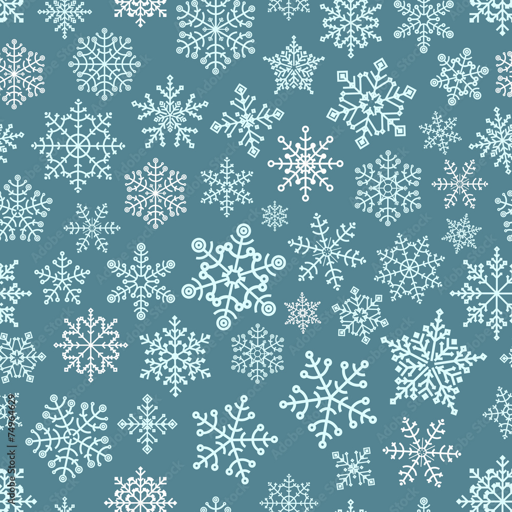 Poster Snowflake seamless pattern. Design template