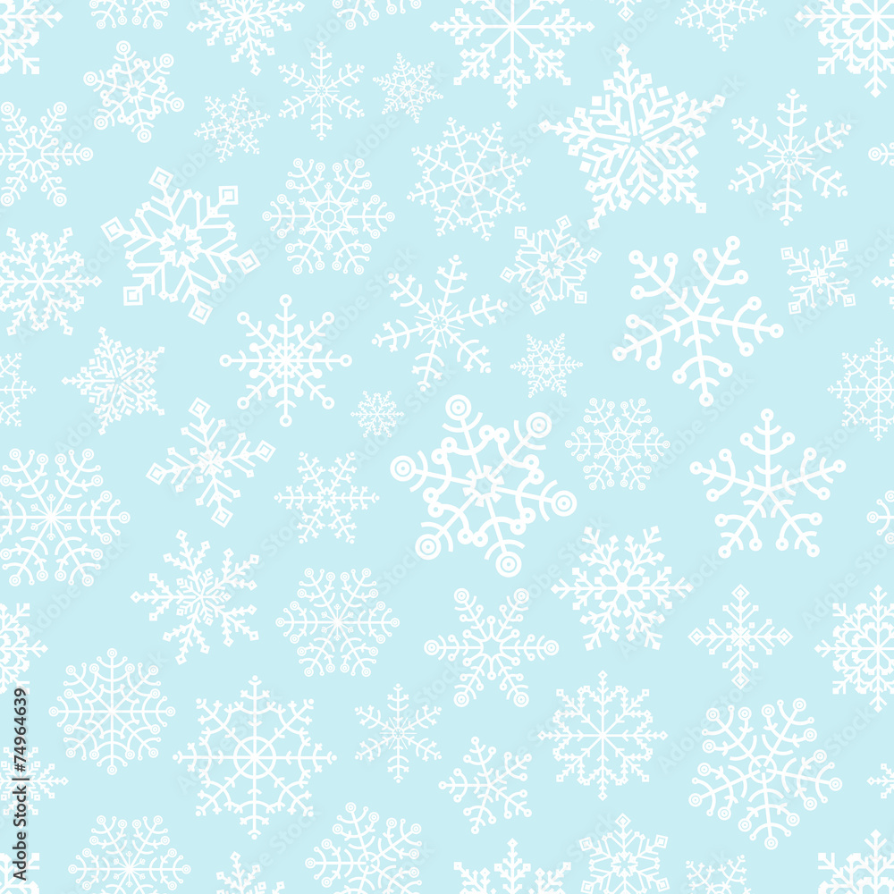 Poster Snowflake seamless pattern. Design template