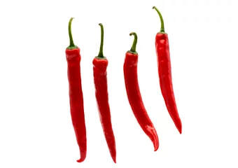 Fotobehang red hot chili pepper isolated © ksena32
