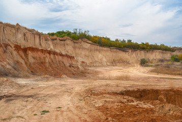Fototapeta na wymiar An open clay pit in central Ukraine