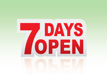 7 days open sign