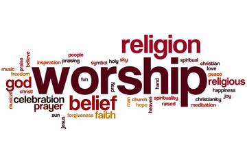 Obraz premium Worship word cloud