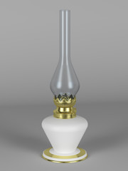 The switched-off desk oil lamp