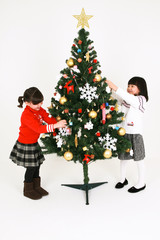 예쁘고 어린 소녀들의 겨울